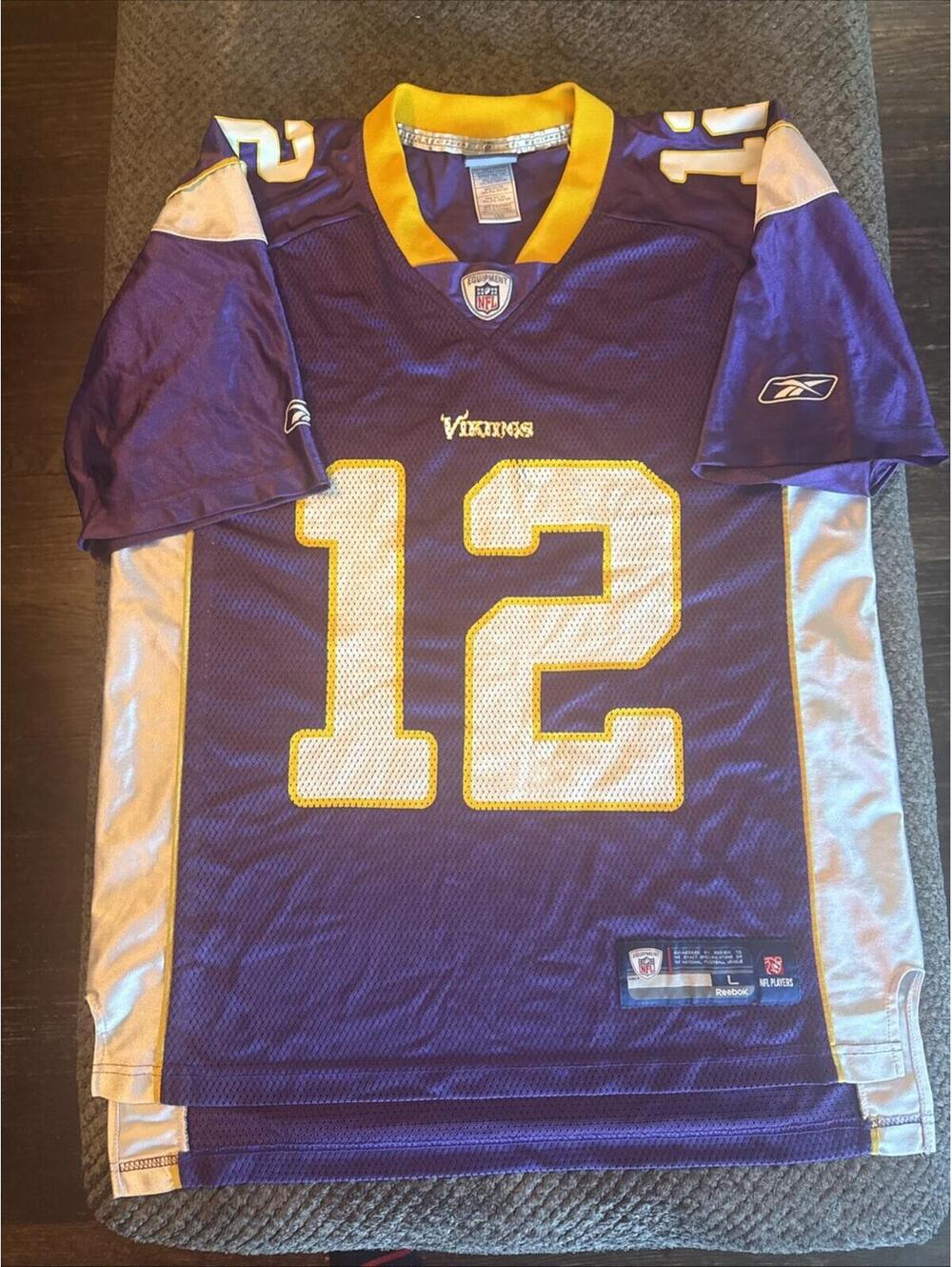 Percy Harvin #12 Minnesota Vikings Reebok Football Purple Jersey Mens Large